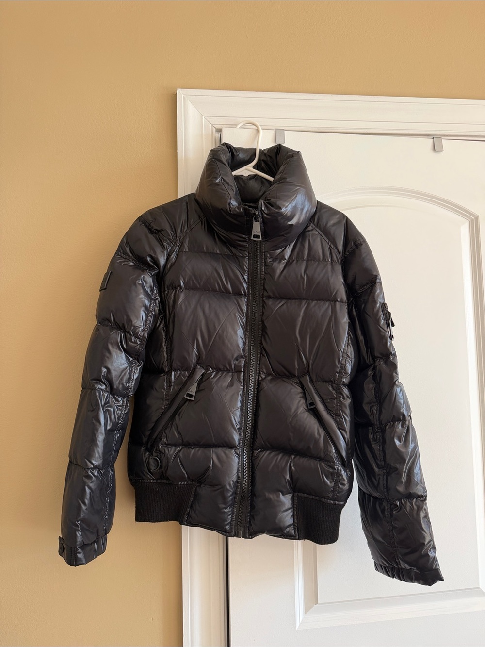 SAM. Black High-Shine Freestyle Puffer Jacket - Picture 6 of 8